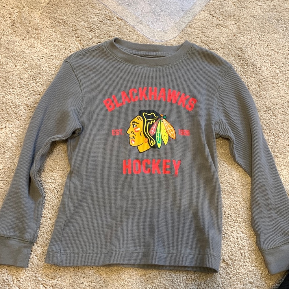 Boys 5 xs long sleeve Chicago black hawks shirt